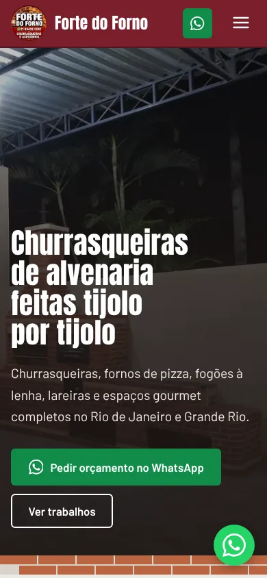 O site Forte do Forno no celular